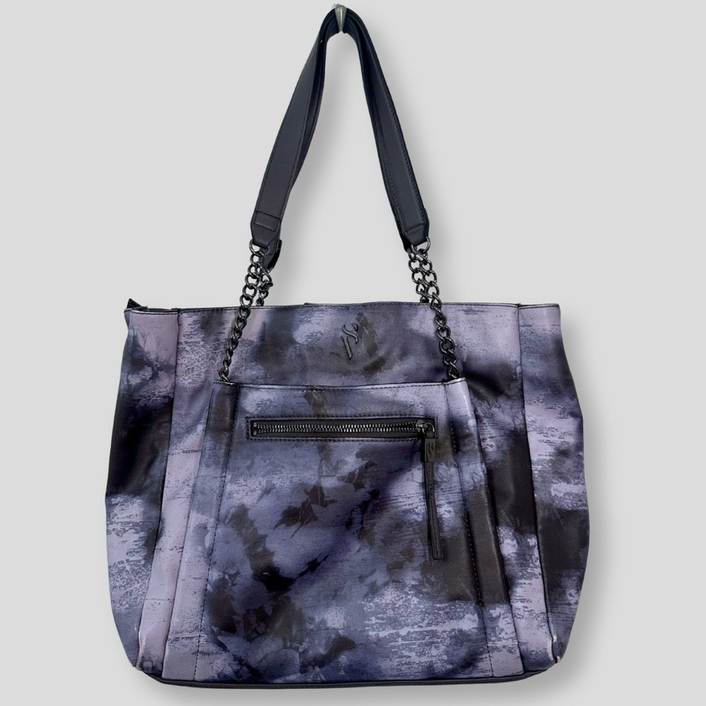 Simply Vera Vera Wang Abstract Black and Purple Shoulder Bag